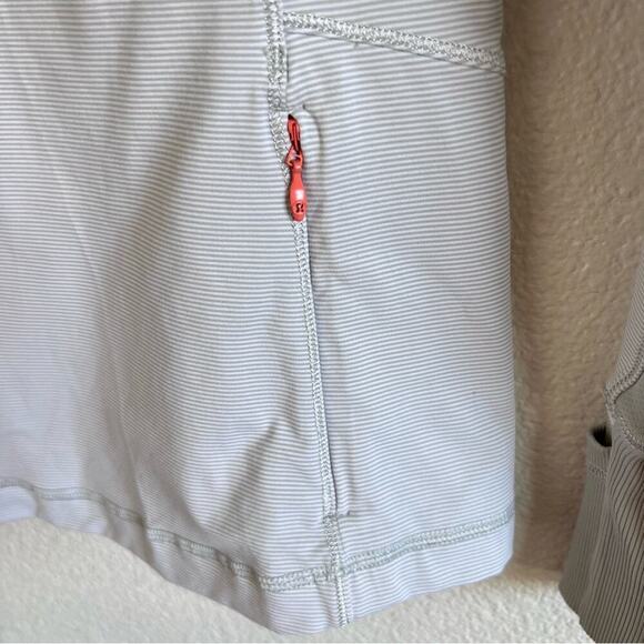 Lululemon Race With Grace 1/2 Zip II Wee Stripe White Silver Spoon - Picture 7 of 14
